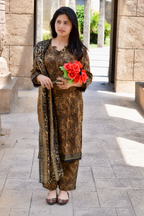 ZAREV – Sahara Nights: Earthy Leopard Motif Lawn 3-Piece Stitched Suit