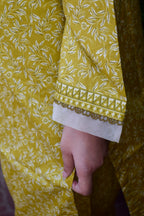 ZAREV – Mustard Blossom: Olive Mustard Floral Lawn 3-Piece Stitched Suit