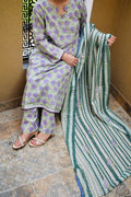 Mint & Lilac Premium Textured Luxury Lawn 3-Piece Stitched LAWN-020