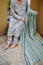 Mint & Lilac Premium Textured Luxury Lawn 3-Piece Stitched LAWN-020