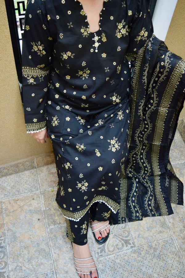 Midnight Gilded Premium Textured Luxury Lawn 3-Piece Stitched LAWN-22