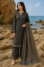 Olive Mystique Premium Textured Luxury Lawn 3-Piece Stitched LAWN-021