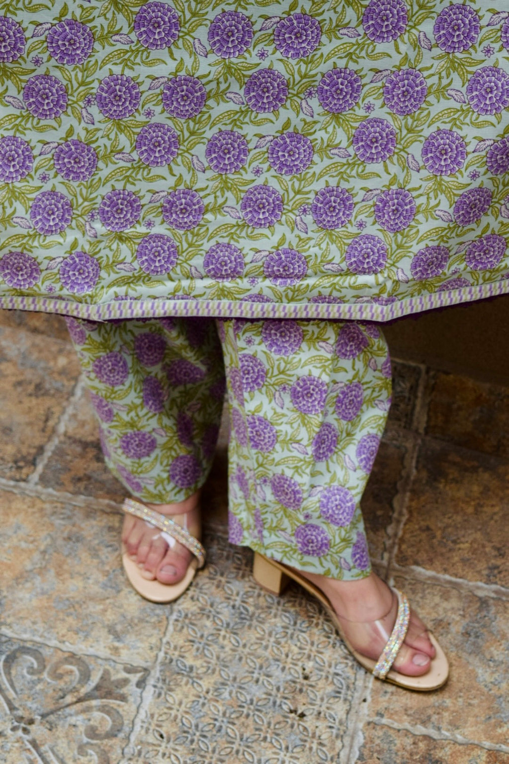 Mint & Lilac Premium Textured Luxury Lawn 3-Piece Stitched LAWN-020