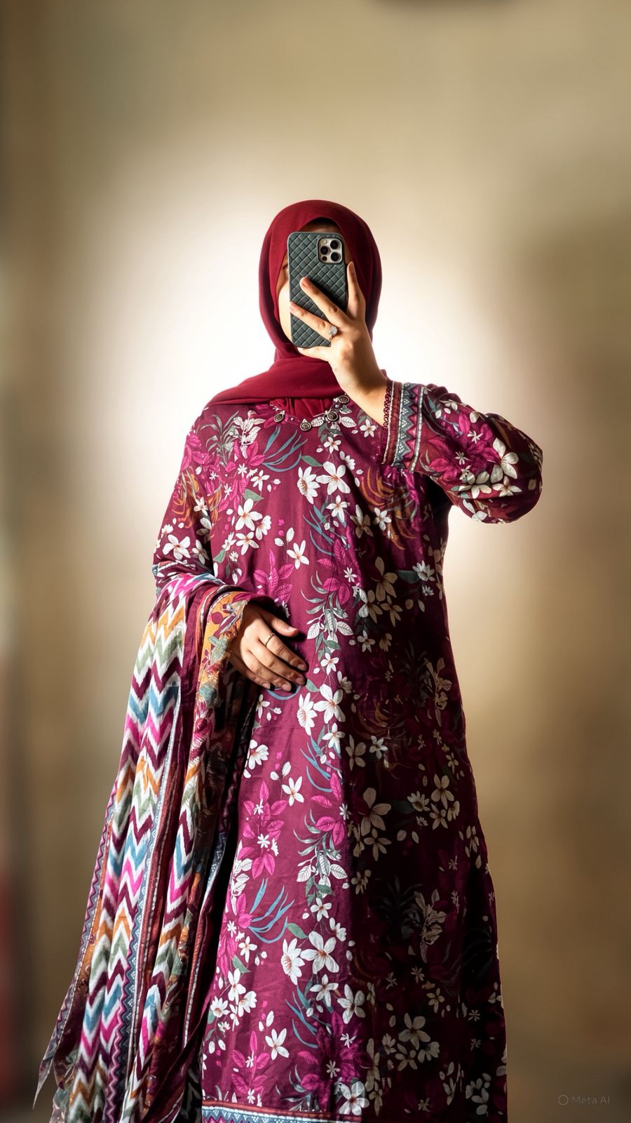 Royal Plum Floral Bloom LAWN-001
