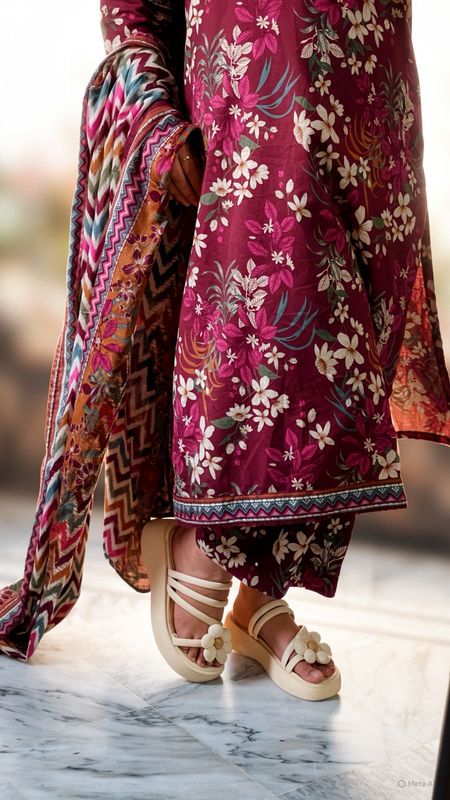 Royal Plum Floral Bloom LAWN-001