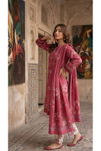 ZAREV – Rose Pink Floral Printed Lawn 3-Piece Festive Suit