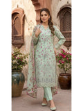 ZAREV Bloom — Mint Green Embroidered Lawn 3-Piece Suit with Printed Voile Dupatta