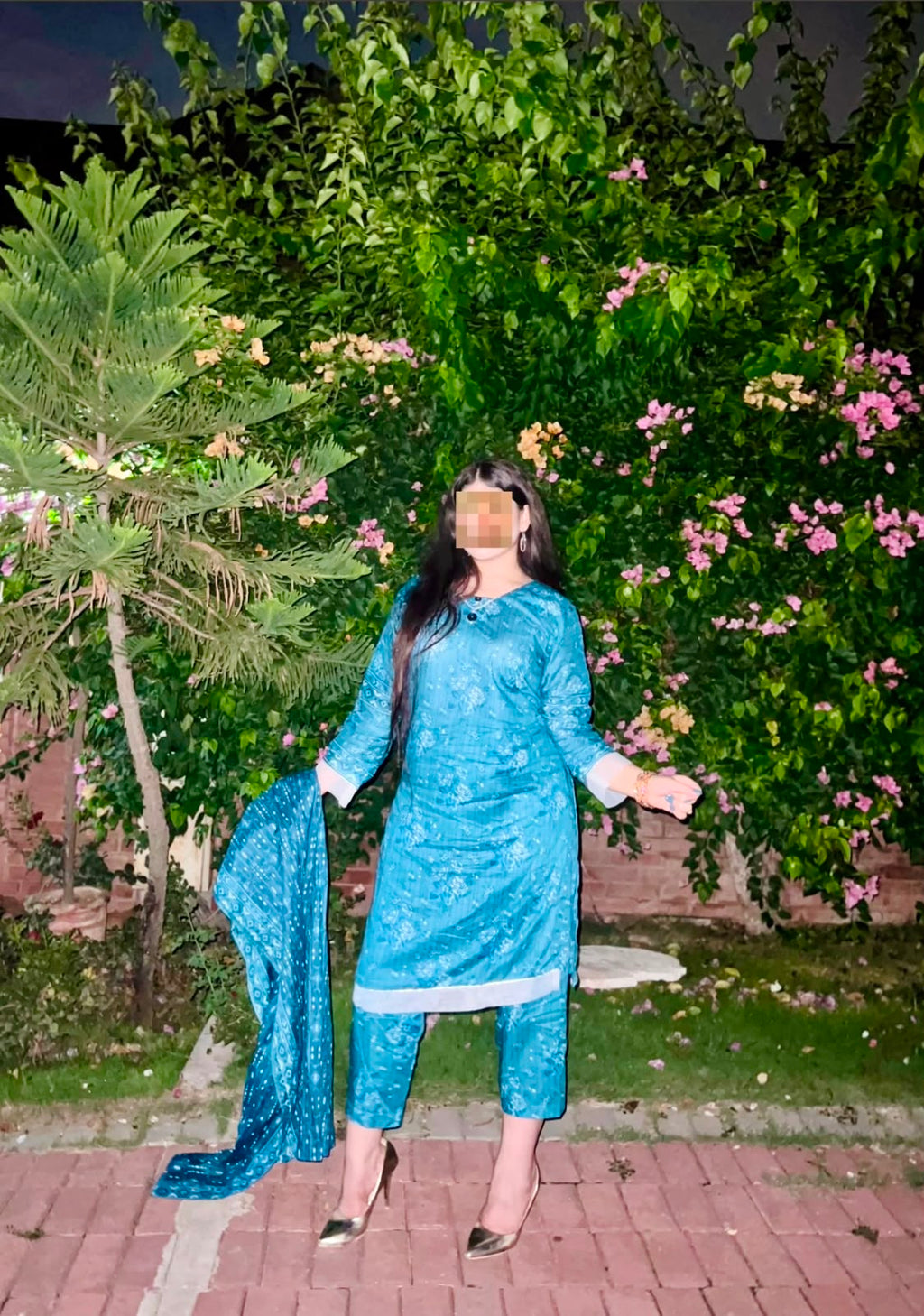 ZAREV Peacock Blue Printed Lawn 3-Piece Stitched Collection