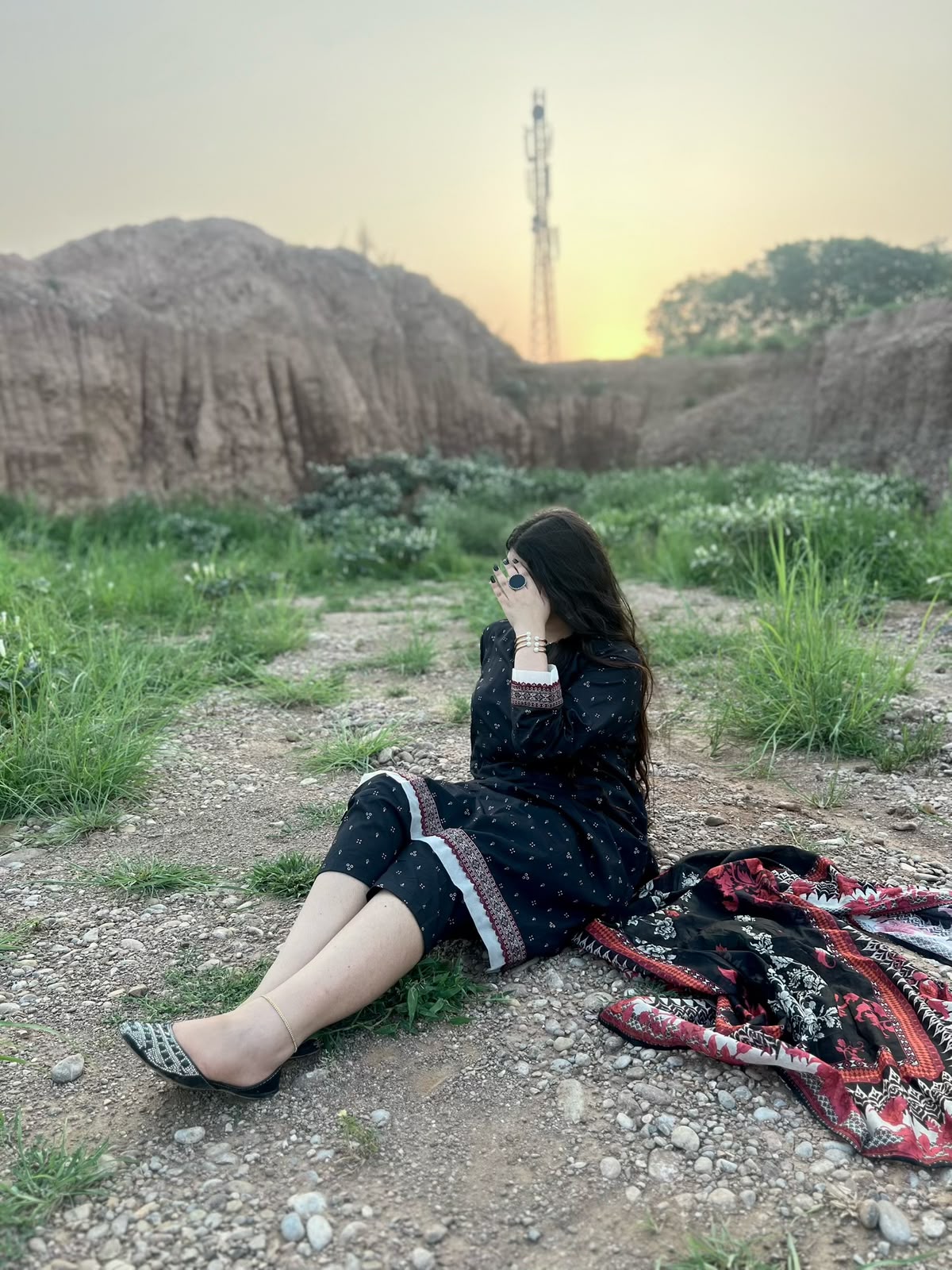 ZAREV Charcoal Black Printed Stitched Lawn Collection with Contrast Dupatta