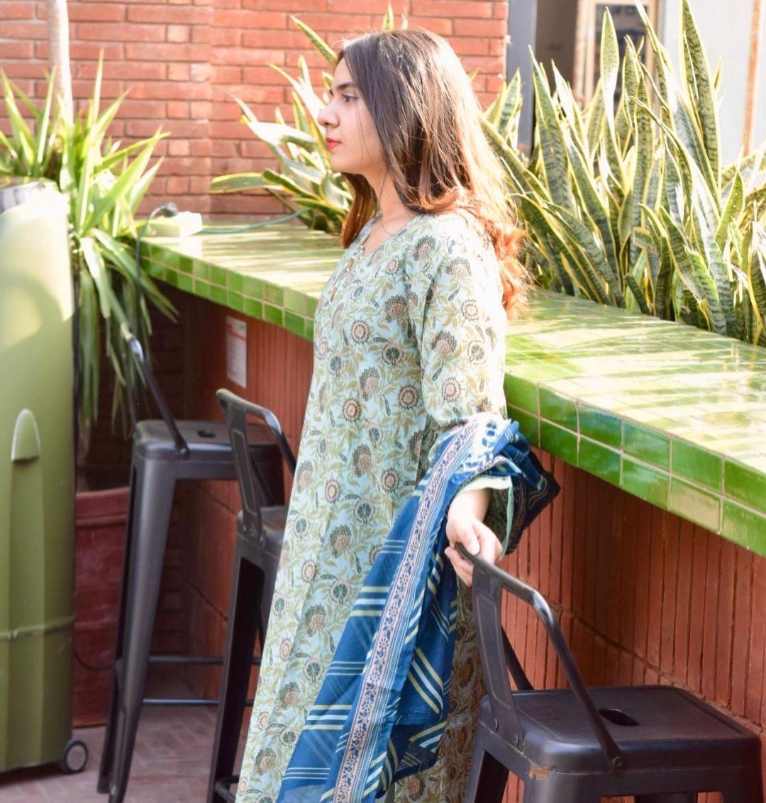 ZAREV Pastel Mint Botanical Stitched Lawn Collection