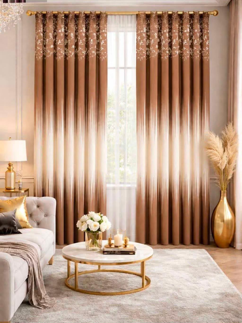 ZAREV Digital Velvet Curtains – Burgundy Floral