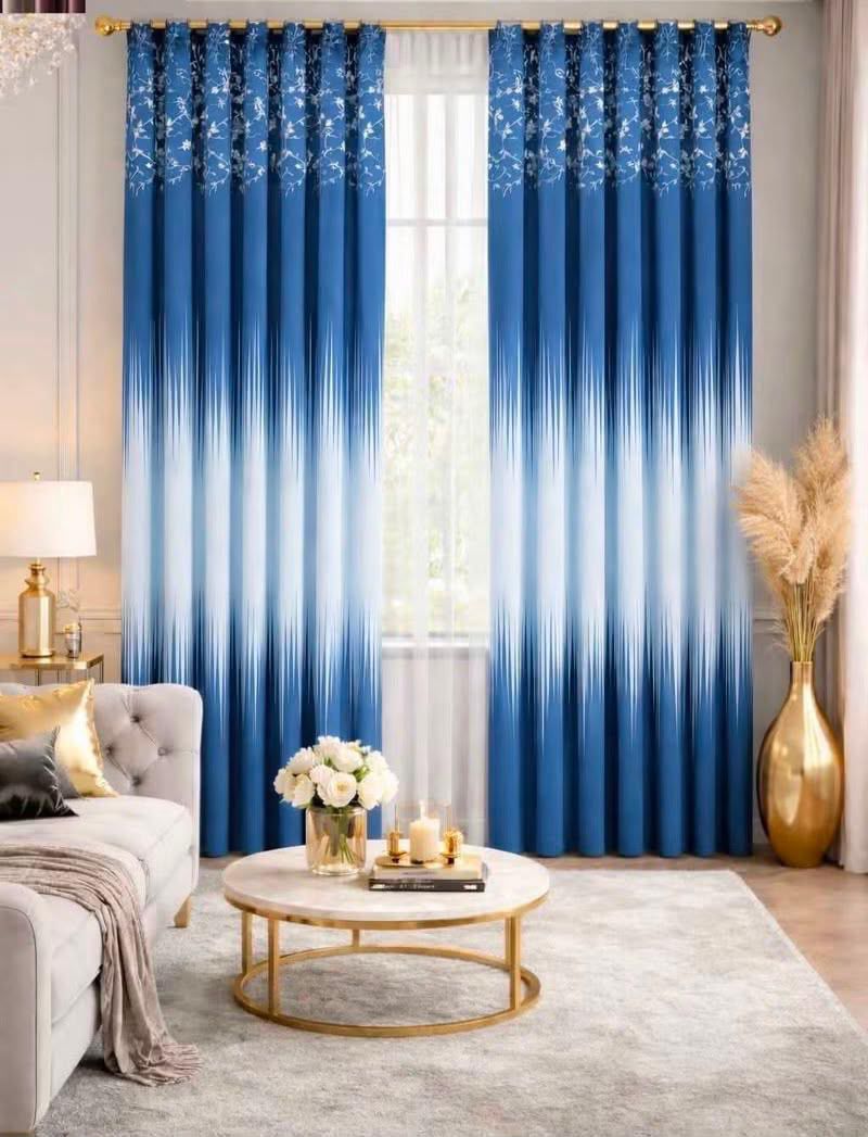 ZAREV Digital Velvet Curtains – Burgundy Floral