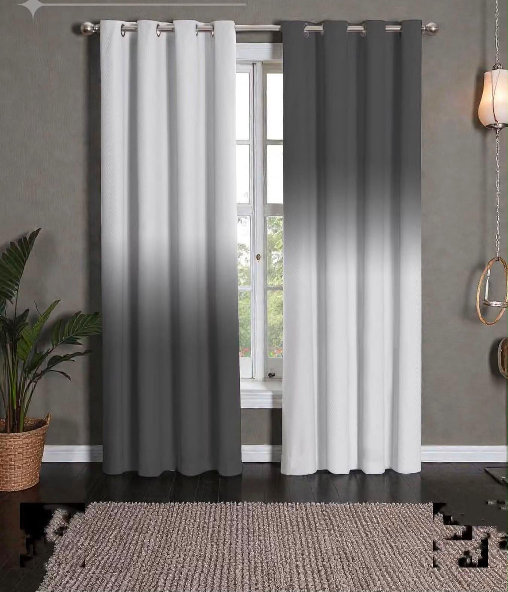 ZAREV Digital Velvet Curtains – Caramel Ivory Ombre
