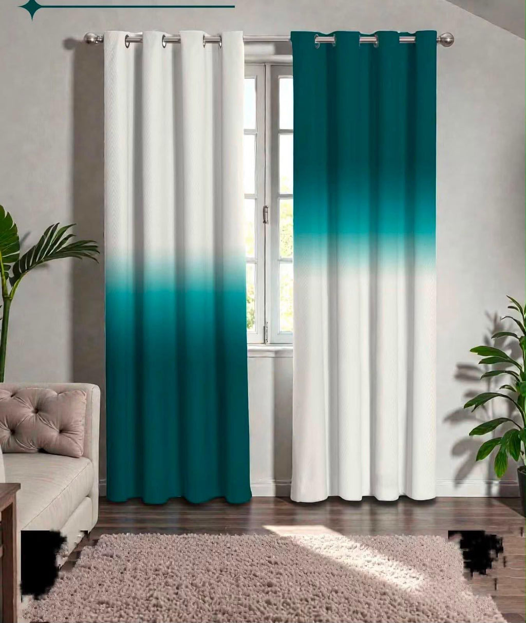 ZAREV Digital Velvet Curtains – Caramel Ivory Ombre